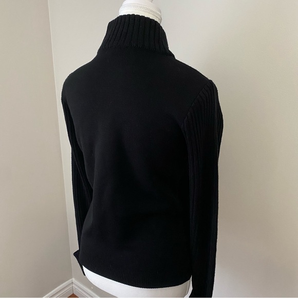 Anthropologie Charcoal Knit Suede Leather & Wool Jacket Sweater Small - Picture 8 of 13